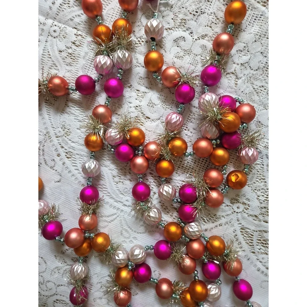 Lot of 2 Ashland Christmas Noel Garland Multicolor Pink Decorative 6ft. Each New